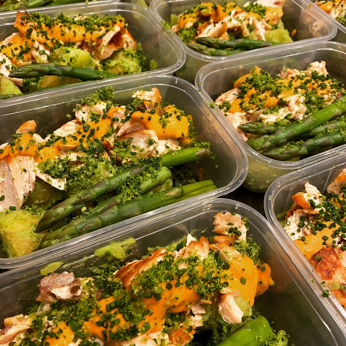 Meal preps prepared by Jamie. Previous dishes; menus vary.